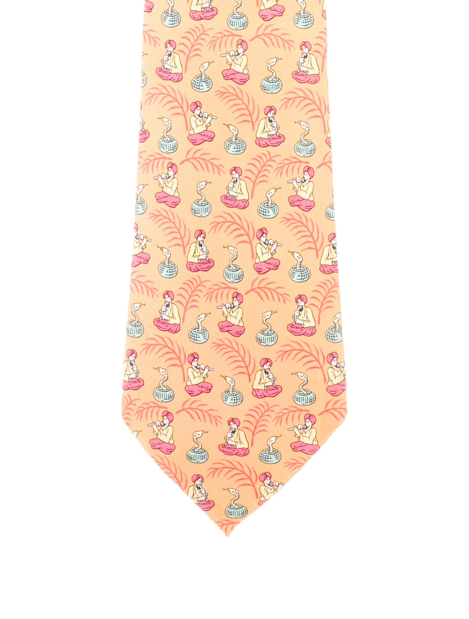 Hermès Pattern Print Silk Tie