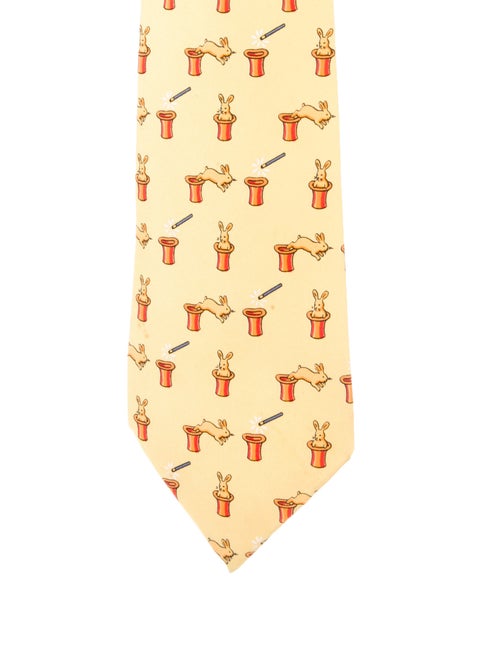 Hermès Pattern Print Silk Tie
