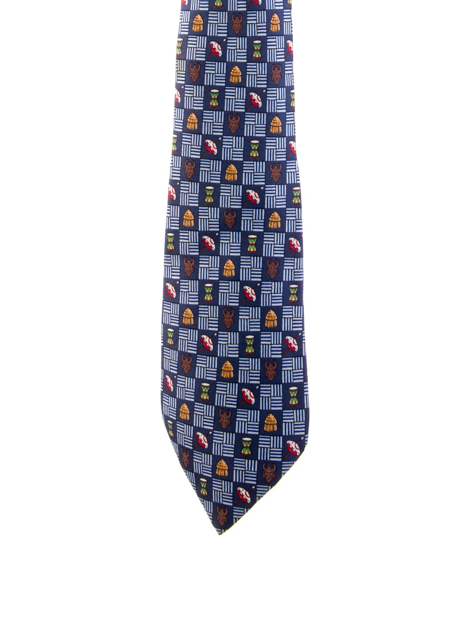Hermès Pattern Print Silk Tie