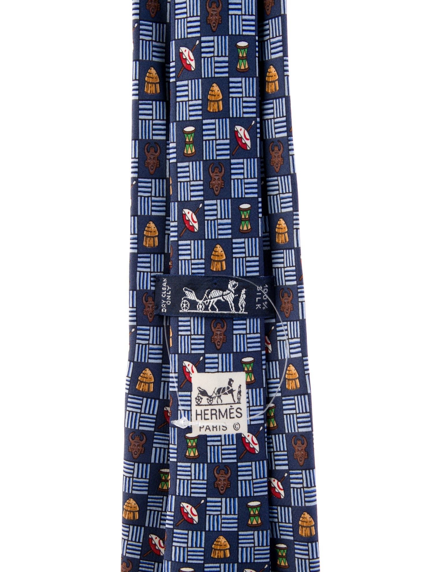 Hermès Pattern Print Silk Tie