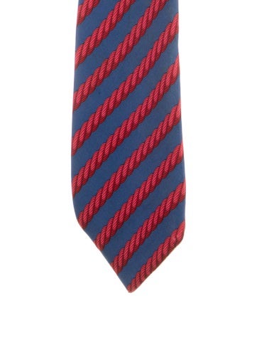 Hermès Ties Silk red and blue striped Pattern tie