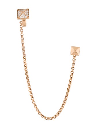 Hermès 18K Diamond Clou d'H Single Cuff Earring