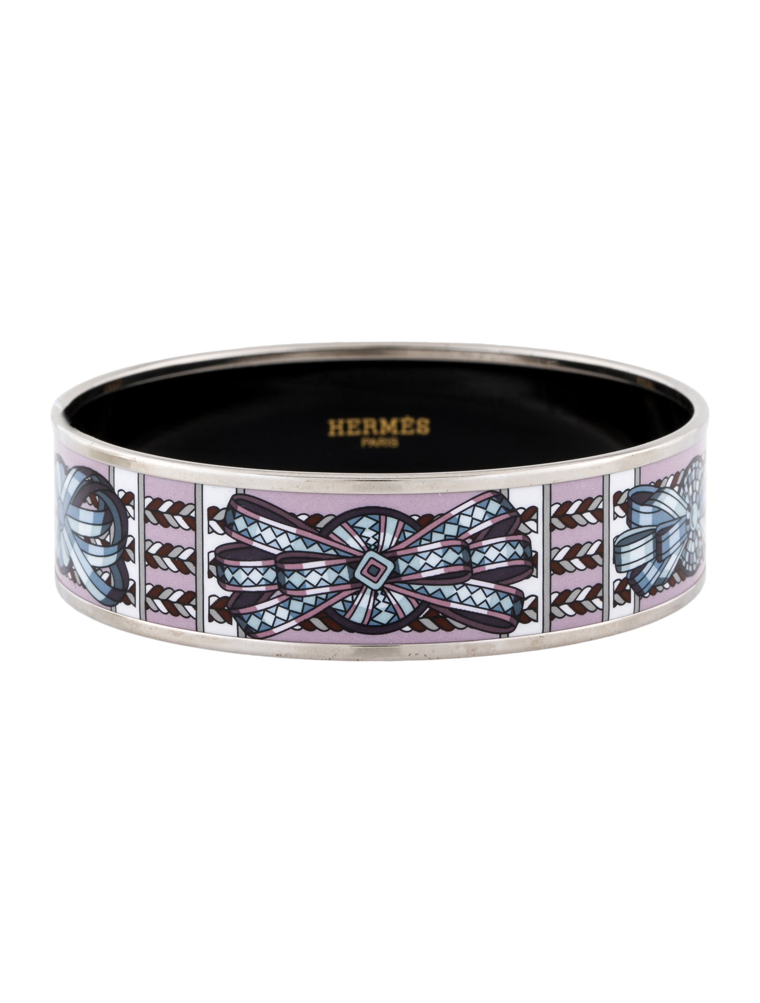 Hermès Wide Enamel Bangle Bracelet
