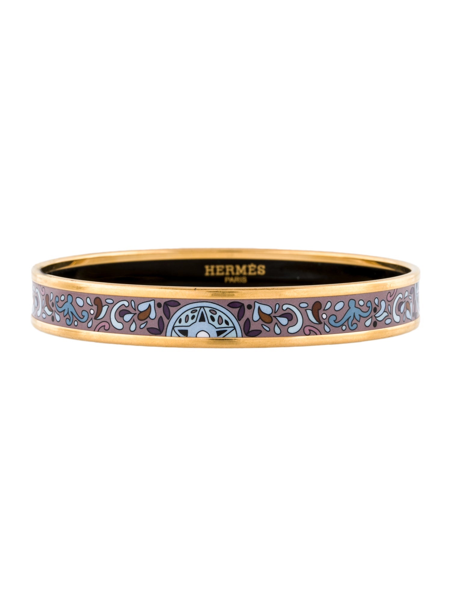 Hermès Enamel Narrow Bangle Bracelet