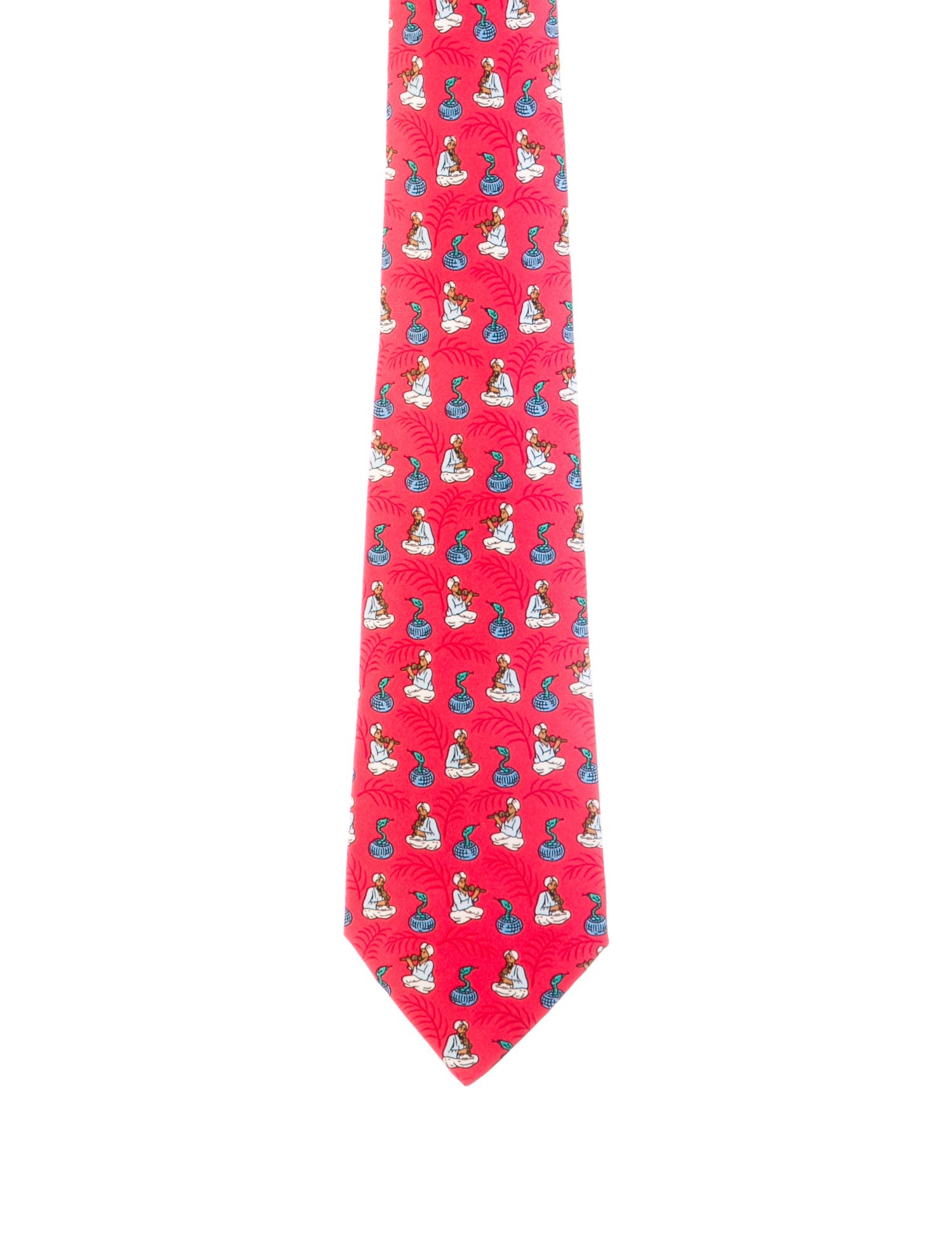 Hermès patterned silk tie