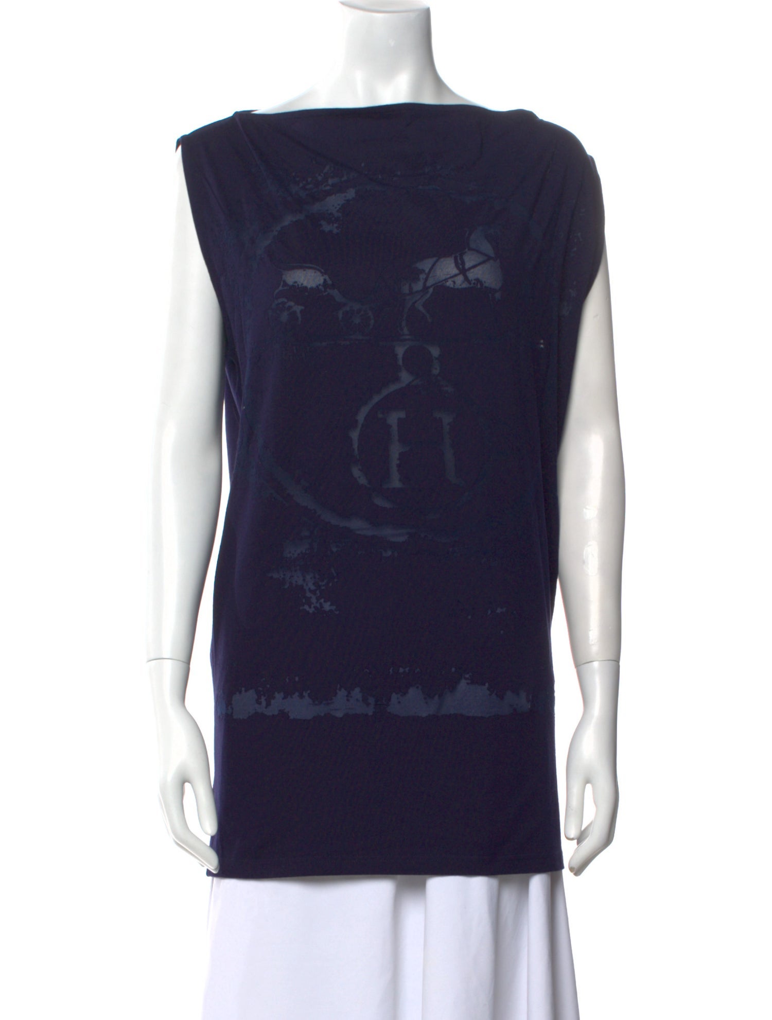 Hermès Graphic Print Bateau Neckline Tunic