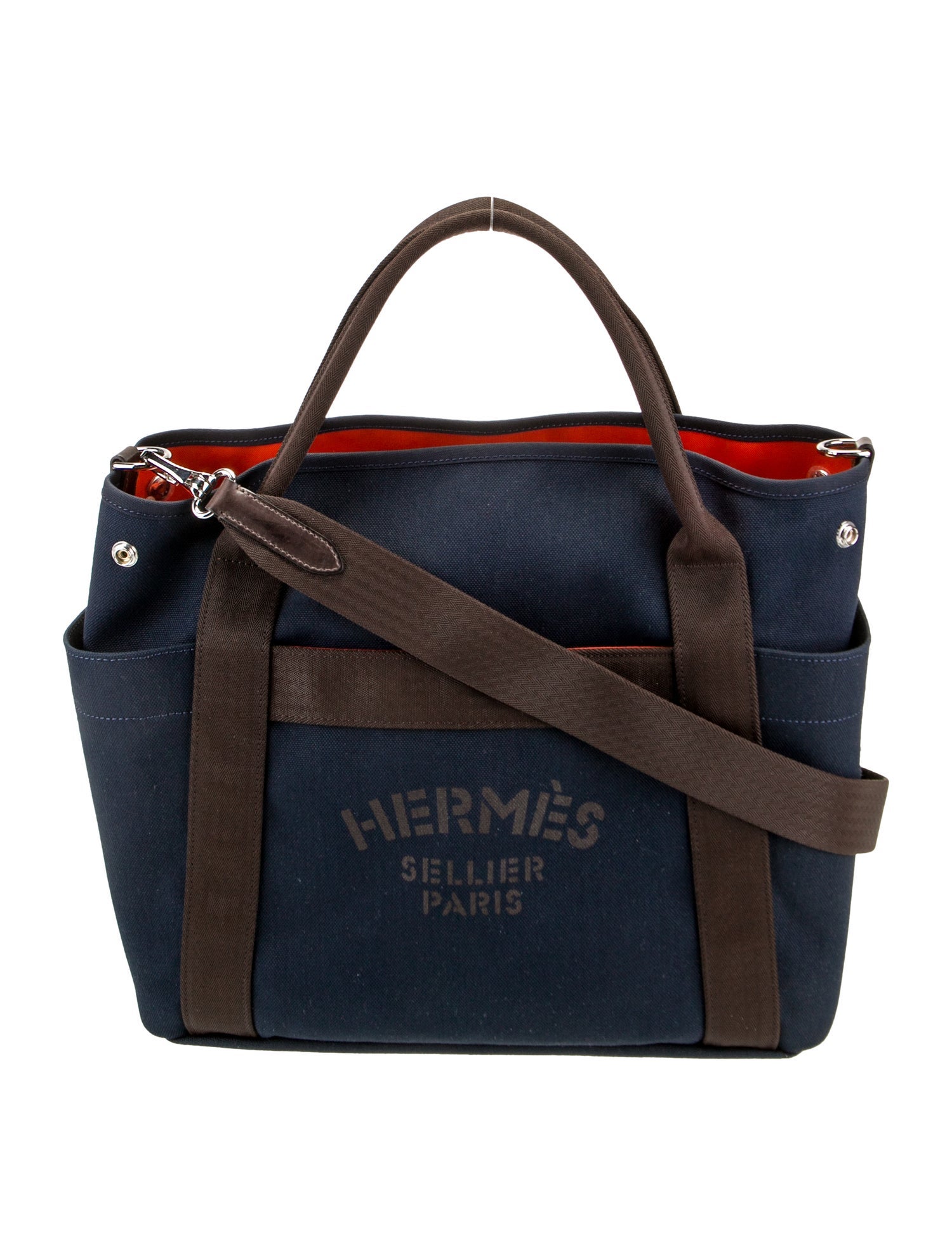 Hermès Fourbi 25 Silk Pouch - Orange Luggage and Travel