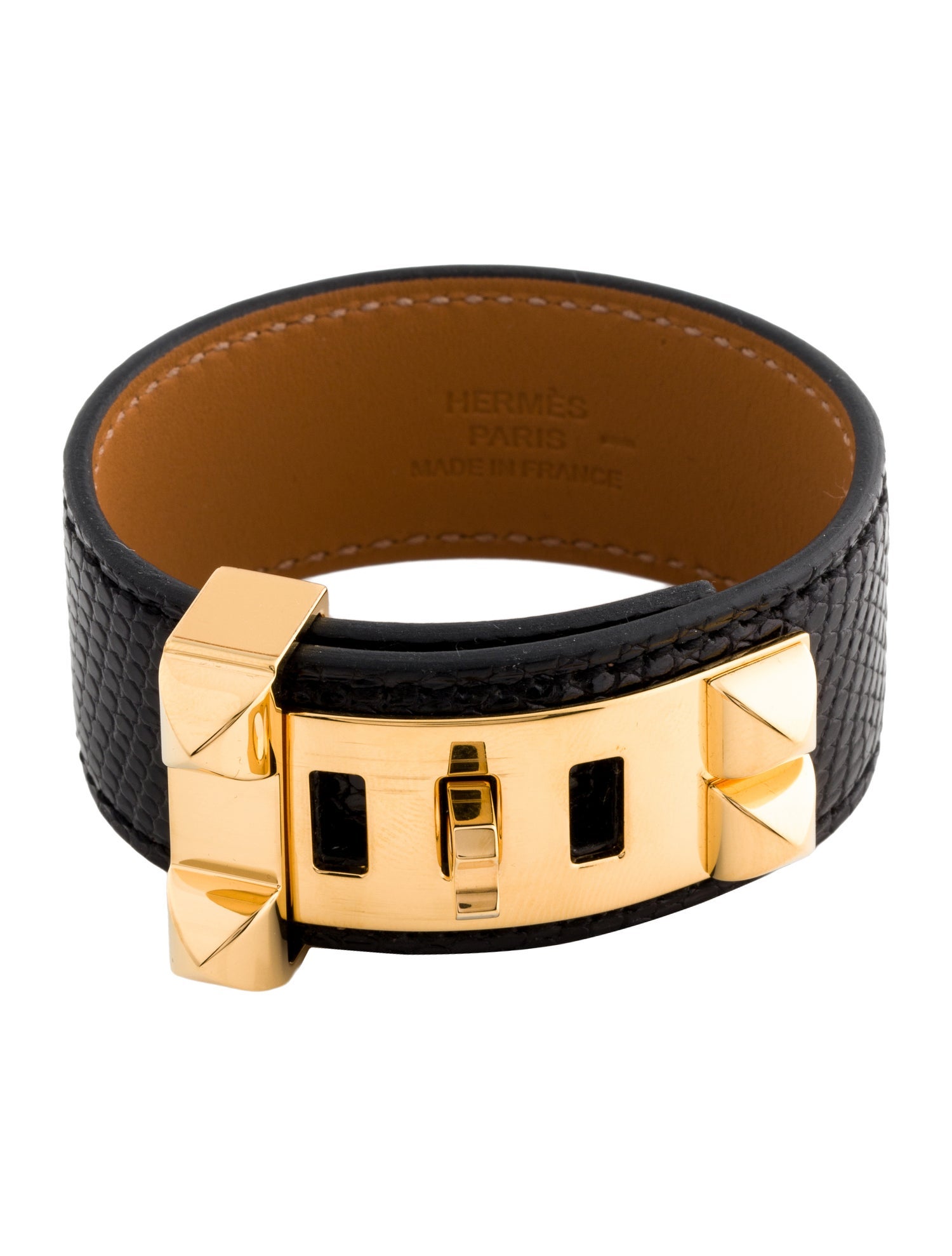 Hermès Leather Lezard Collier de Chien 24 Wrap Bracelet