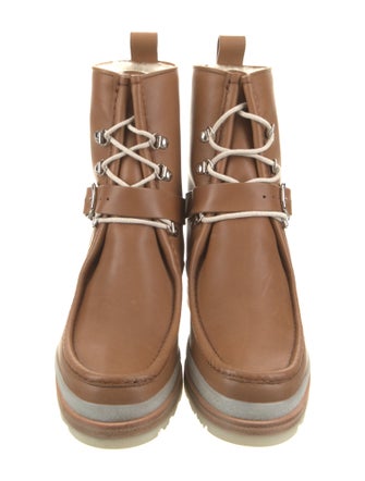 Hermès Leather Lace-Up Boots