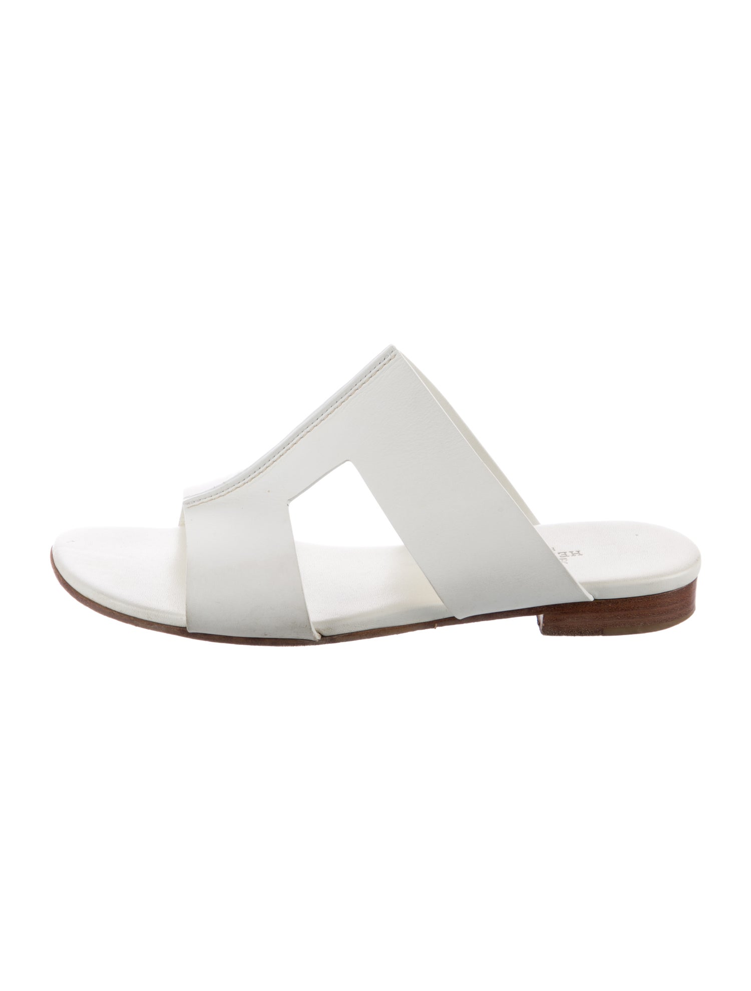 Hermès Devise Leather Slides