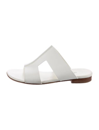 Hermès Devise Leather Slides