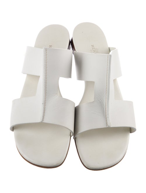 Hermès Devise Leather Slides