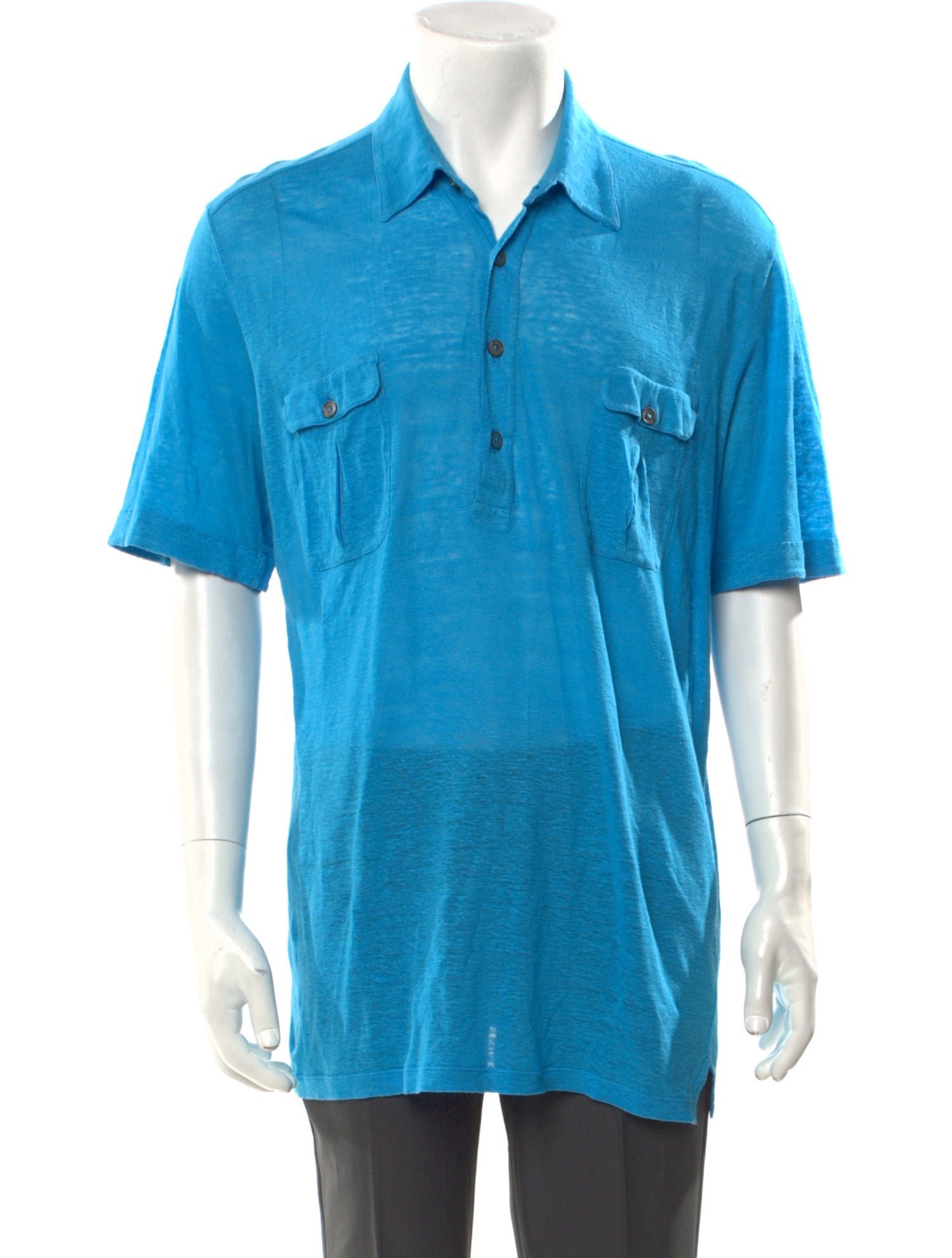 Hermès Linen Collar Polo Shirt