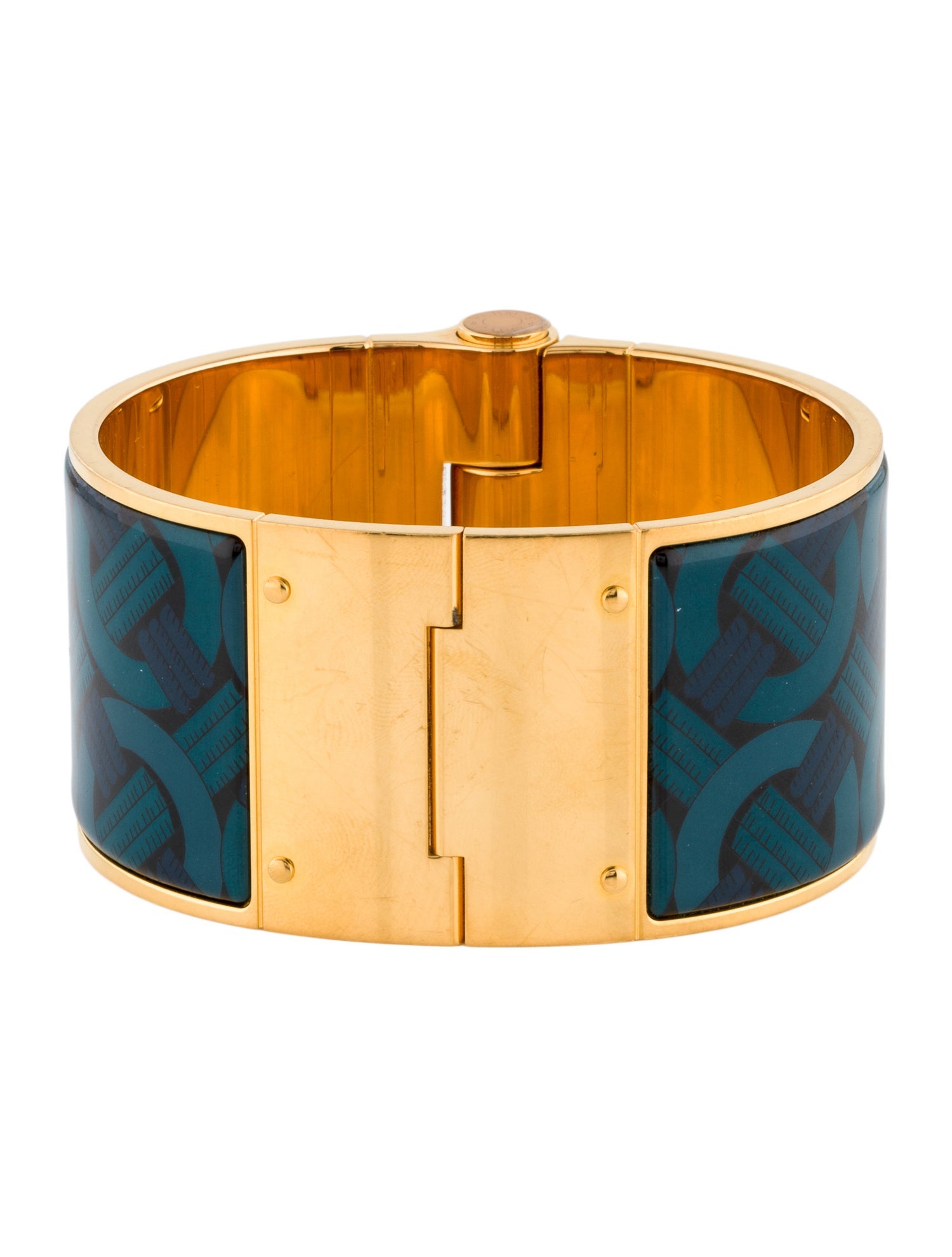 Hermès Enamel Extra Wide Hinged Bangle