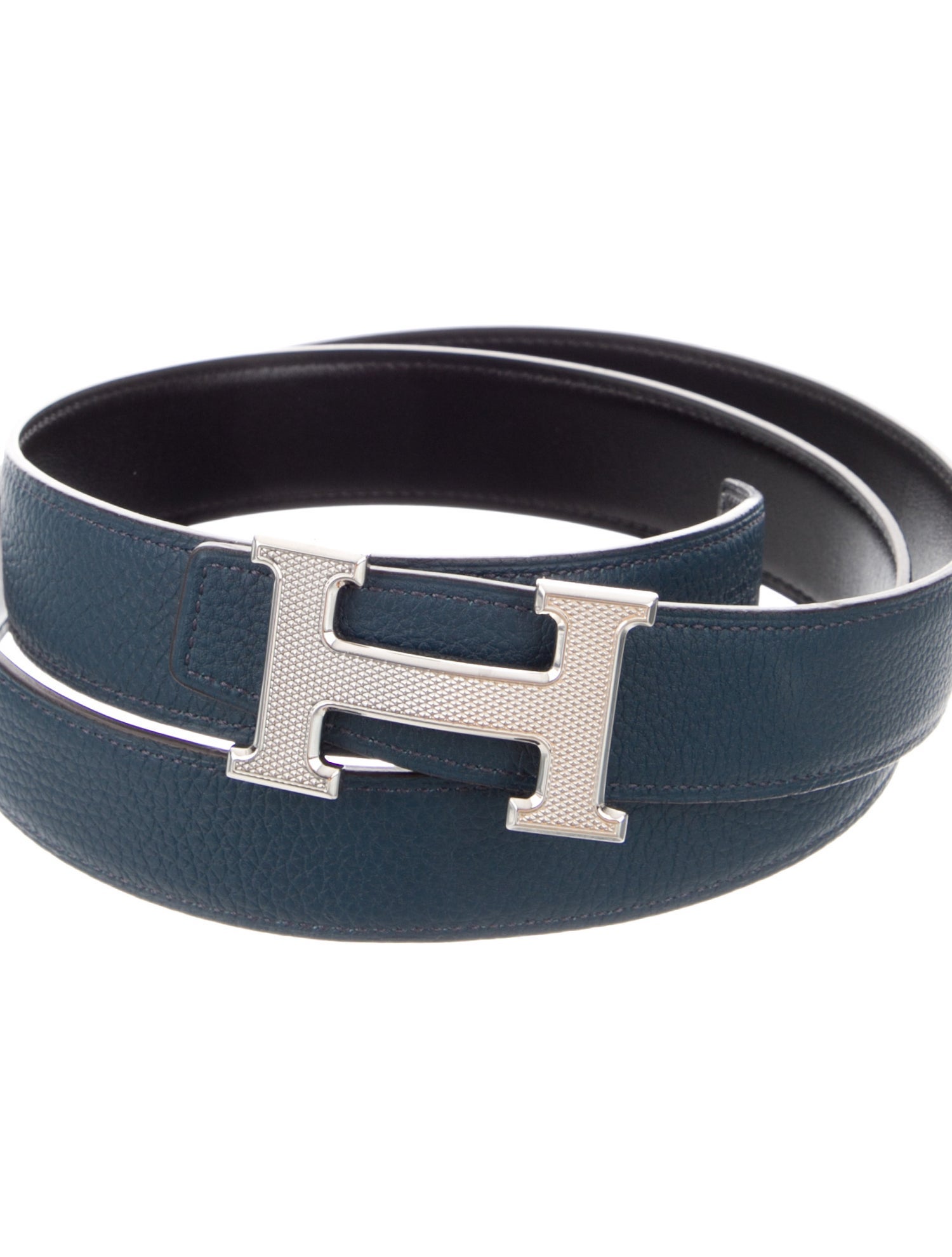 Hermès Reversible 32 mm H Guilloché Belt Kit