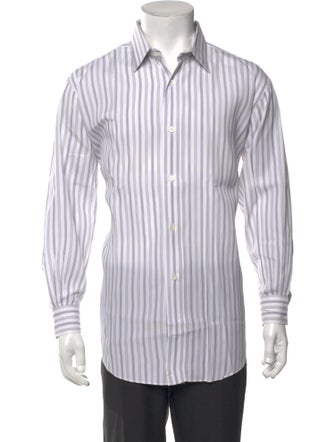Hermès Striped Long Sleeve Dress Shirt