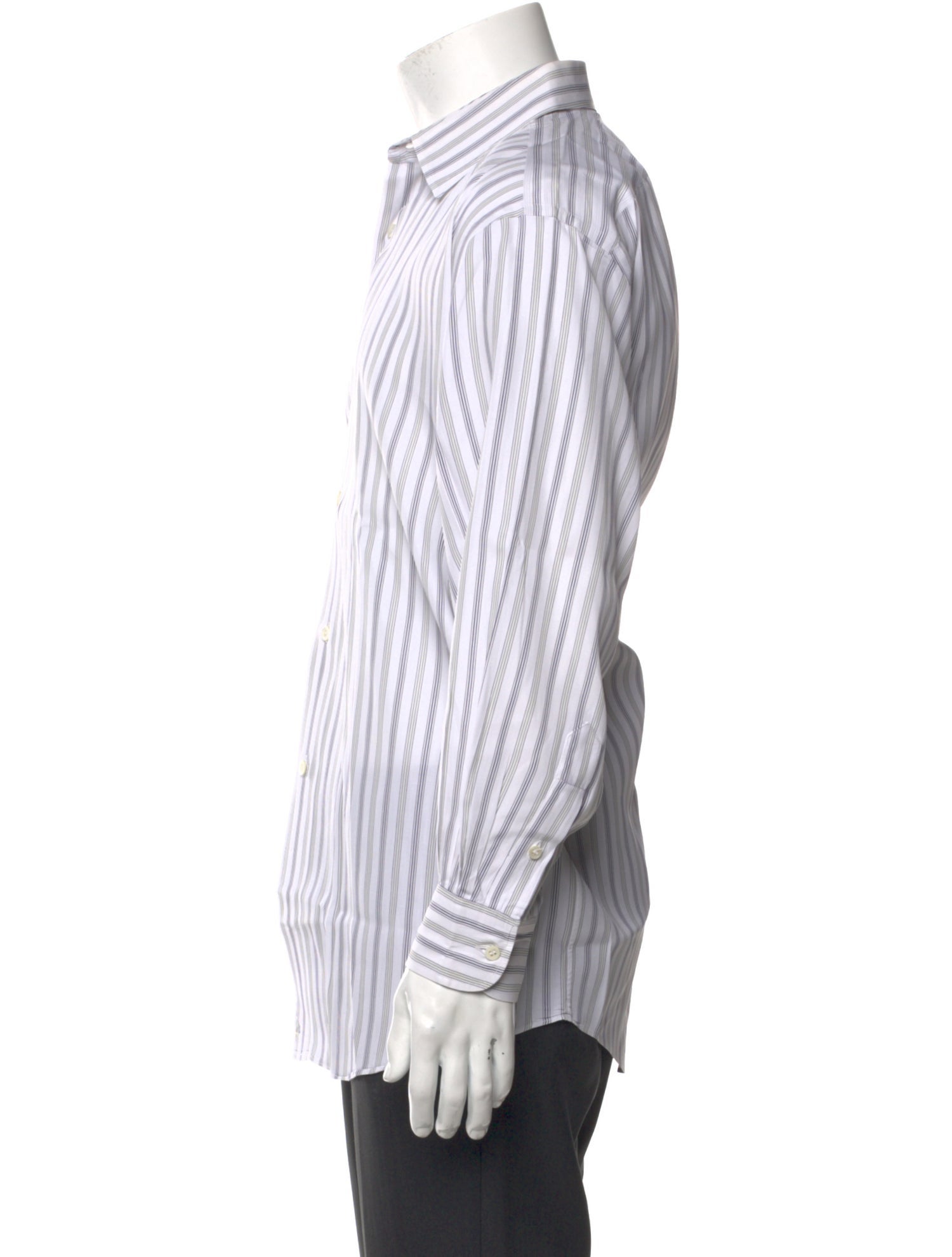 Hermès Striped Long Sleeve Dress Shirt