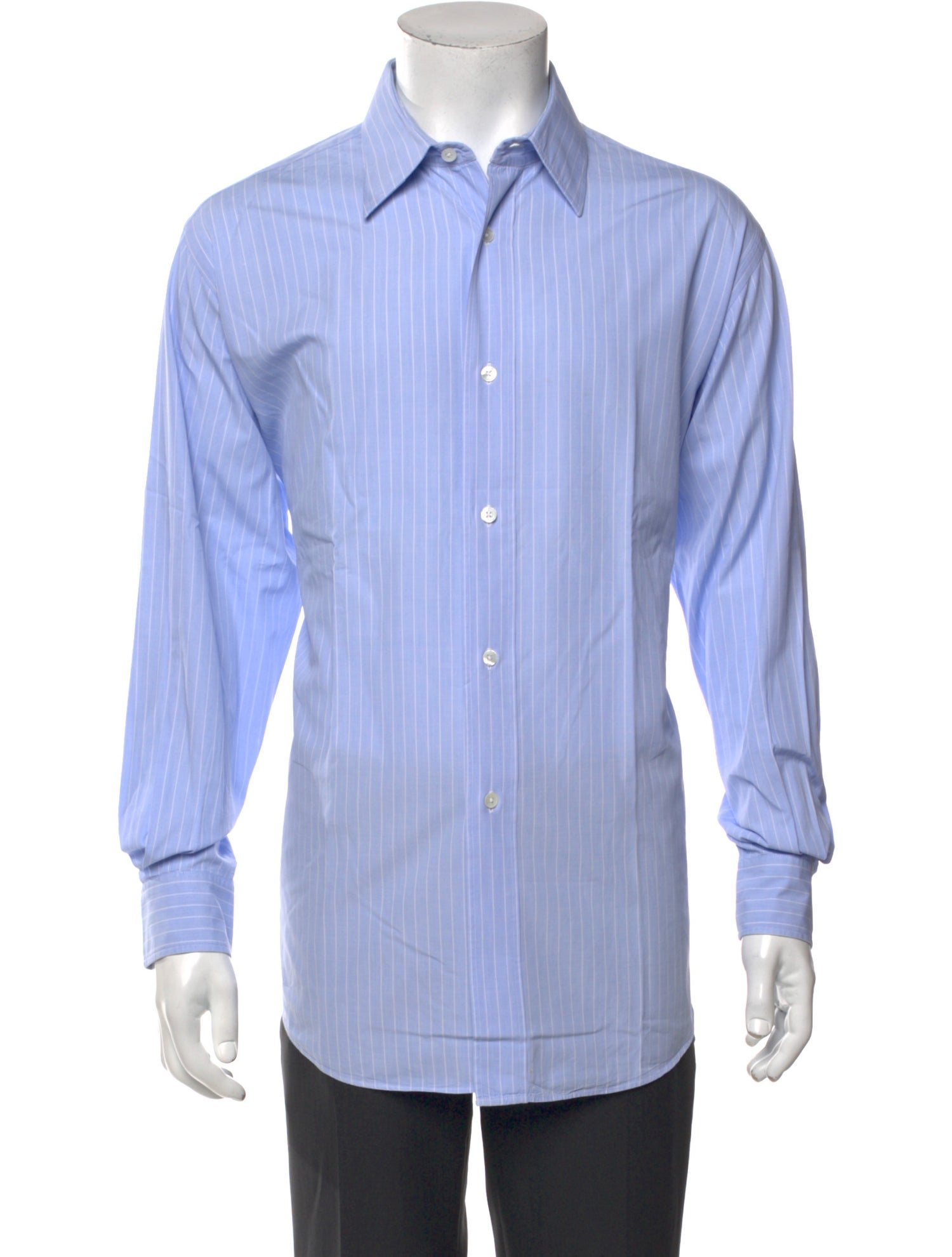 Hermès Striped Long Sleeve Dress Shirt