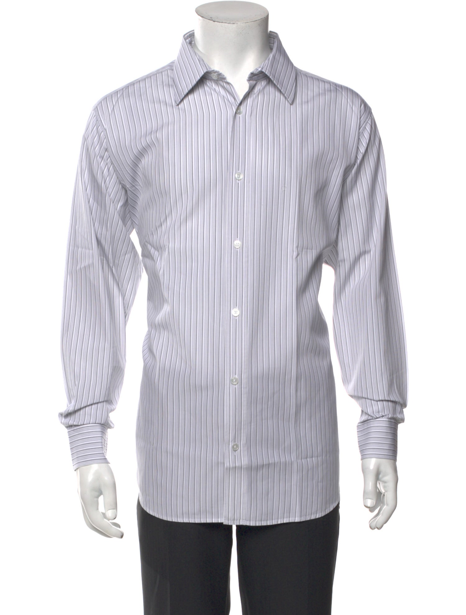 Hermès Striped Long Sleeve Dress Shirt