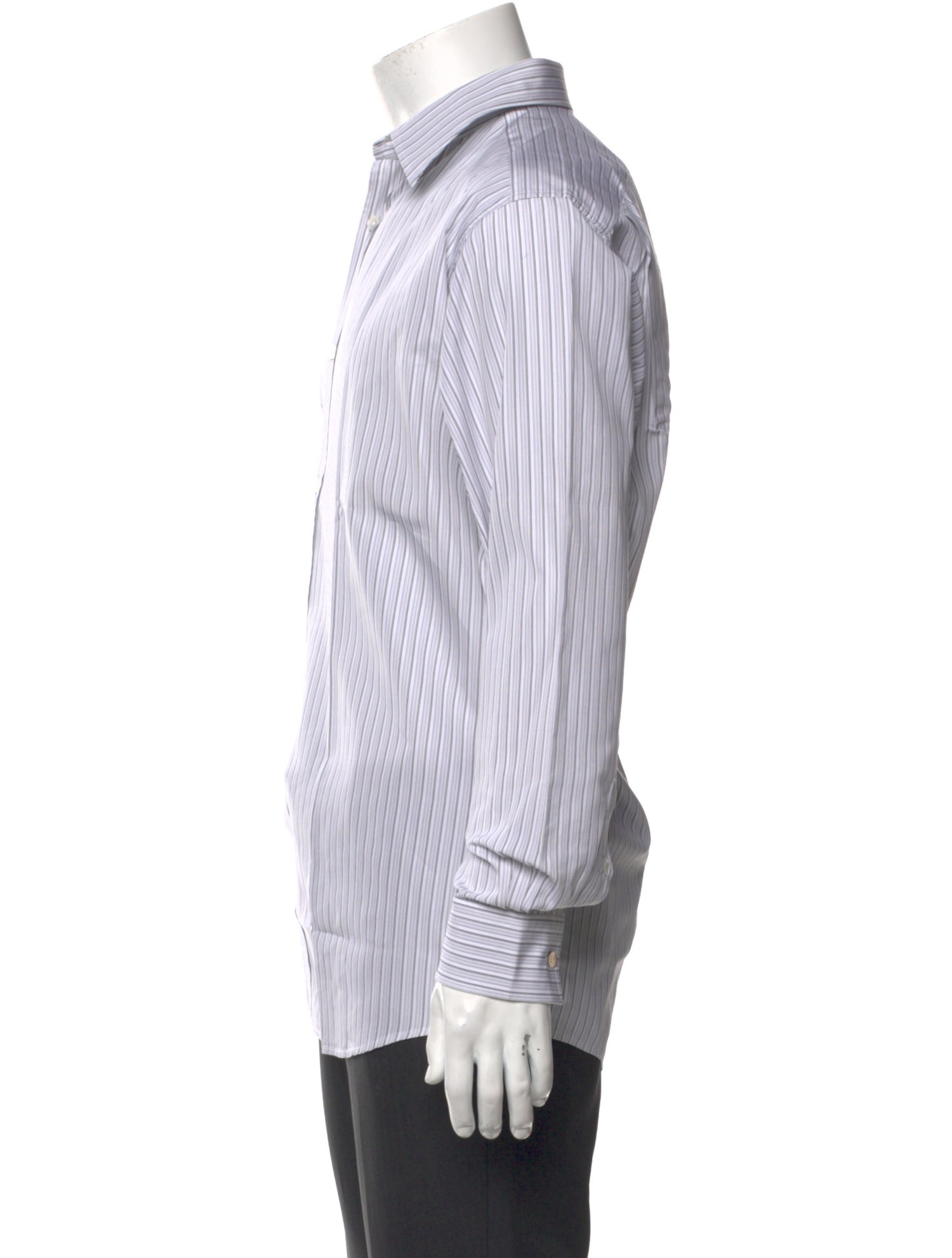 Hermès Striped Long Sleeve Dress Shirt