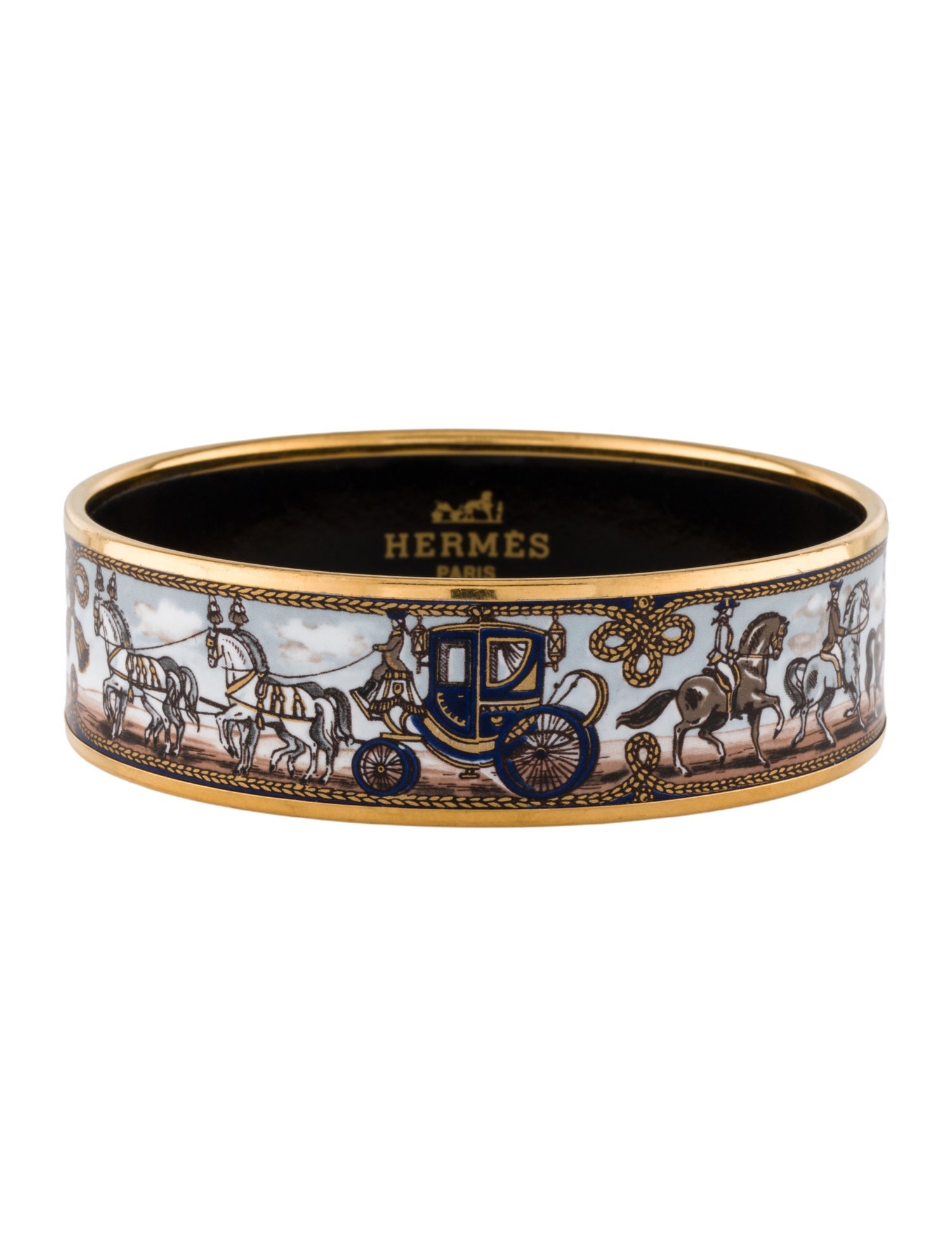 Hermès Enamel Wide Bangle Bracelet