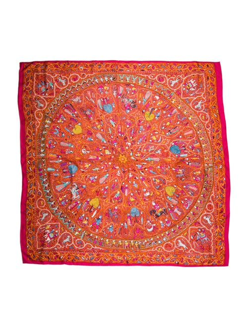 Hermès Avec L'Aimable Autorisation du Lalbhai Dalpatbhai Indology Silk Shawl