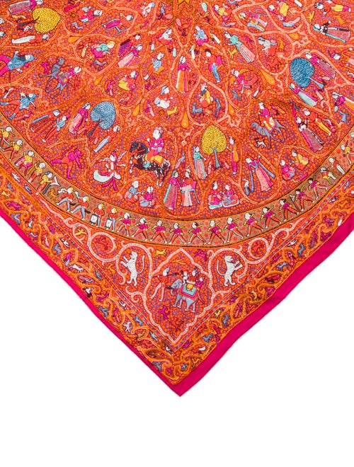 Hermès Avec L'Aimable Autorisation du Lalbhai Dalpatbhai Indology Silk Shawl