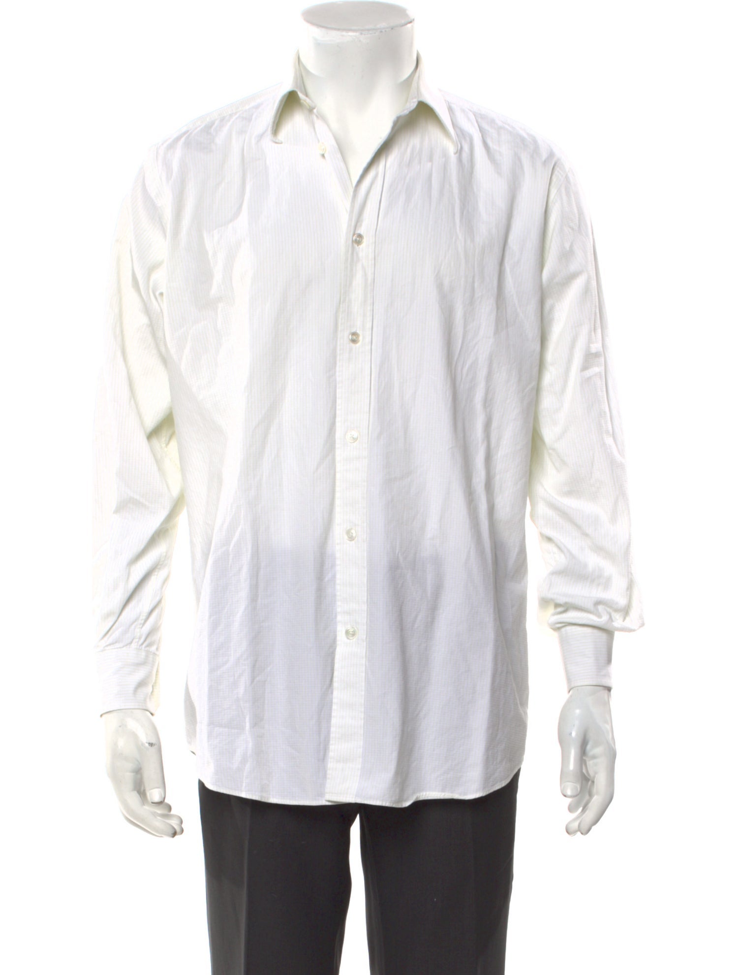 Hermès Striped Long Sleeve Dress Shirt