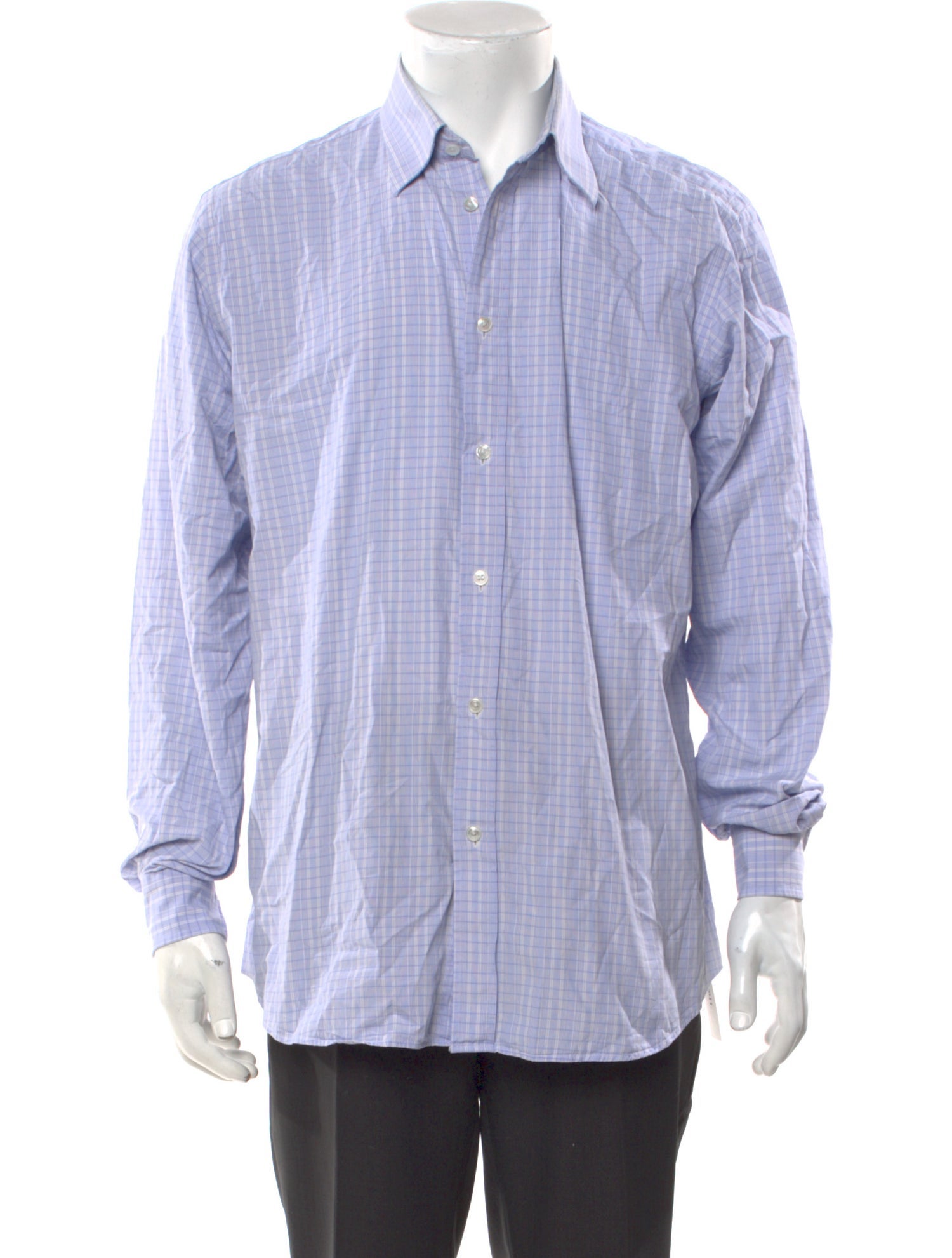 Hermès Plaid Print Long Sleeve Shirt