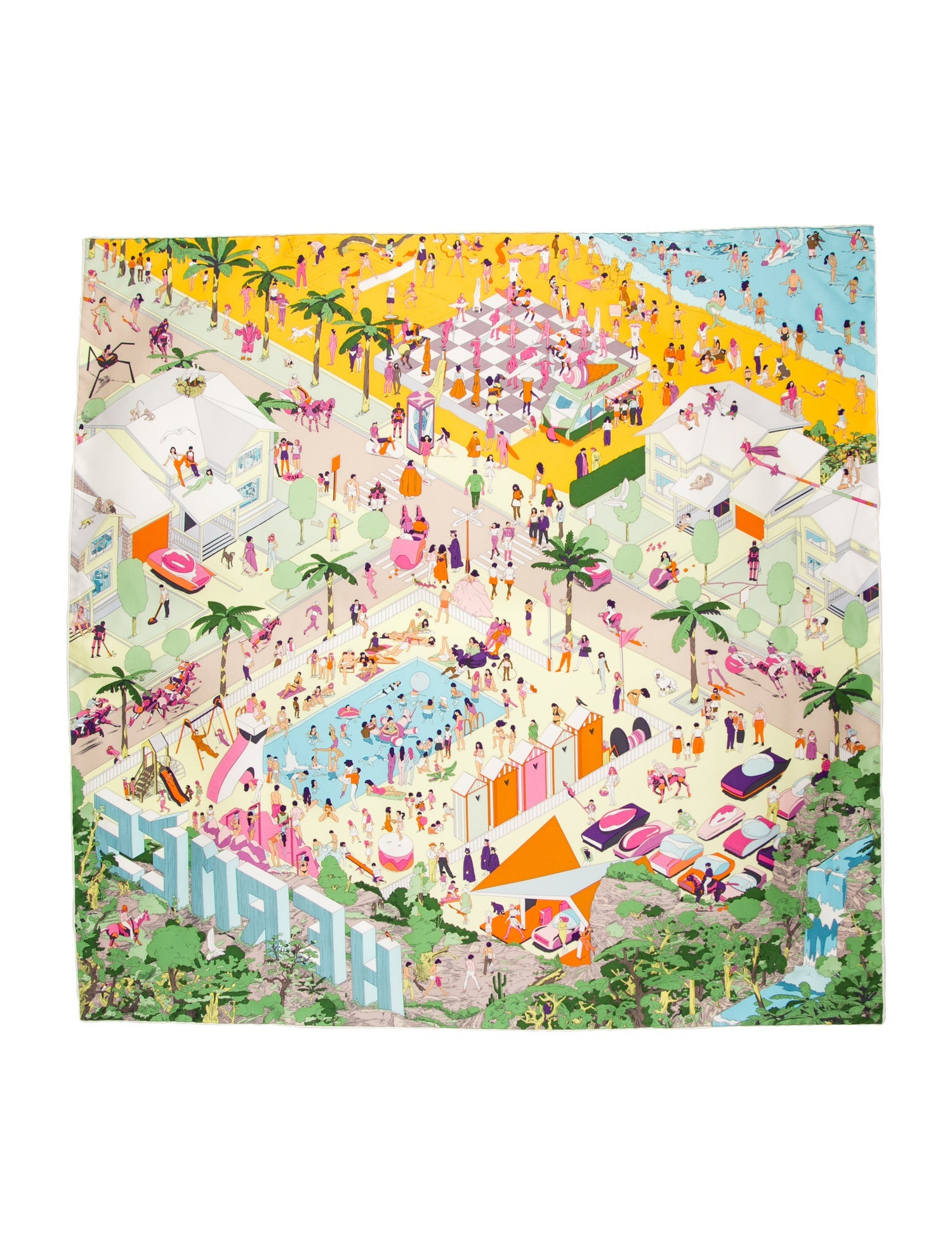 Hermès on The Beach Silk Scarf