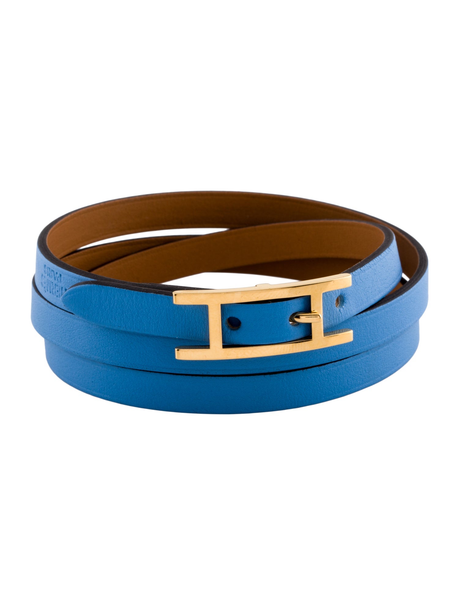 Hermès Leather hapi 3 Wrap Bracelet