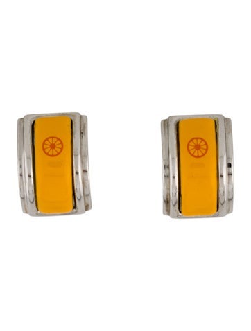 Hermès Clip-On Vintage Enamel Earrings
