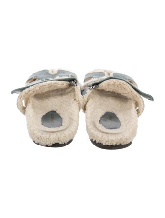 Hermès Chypre Shearling Slides Suede Slides