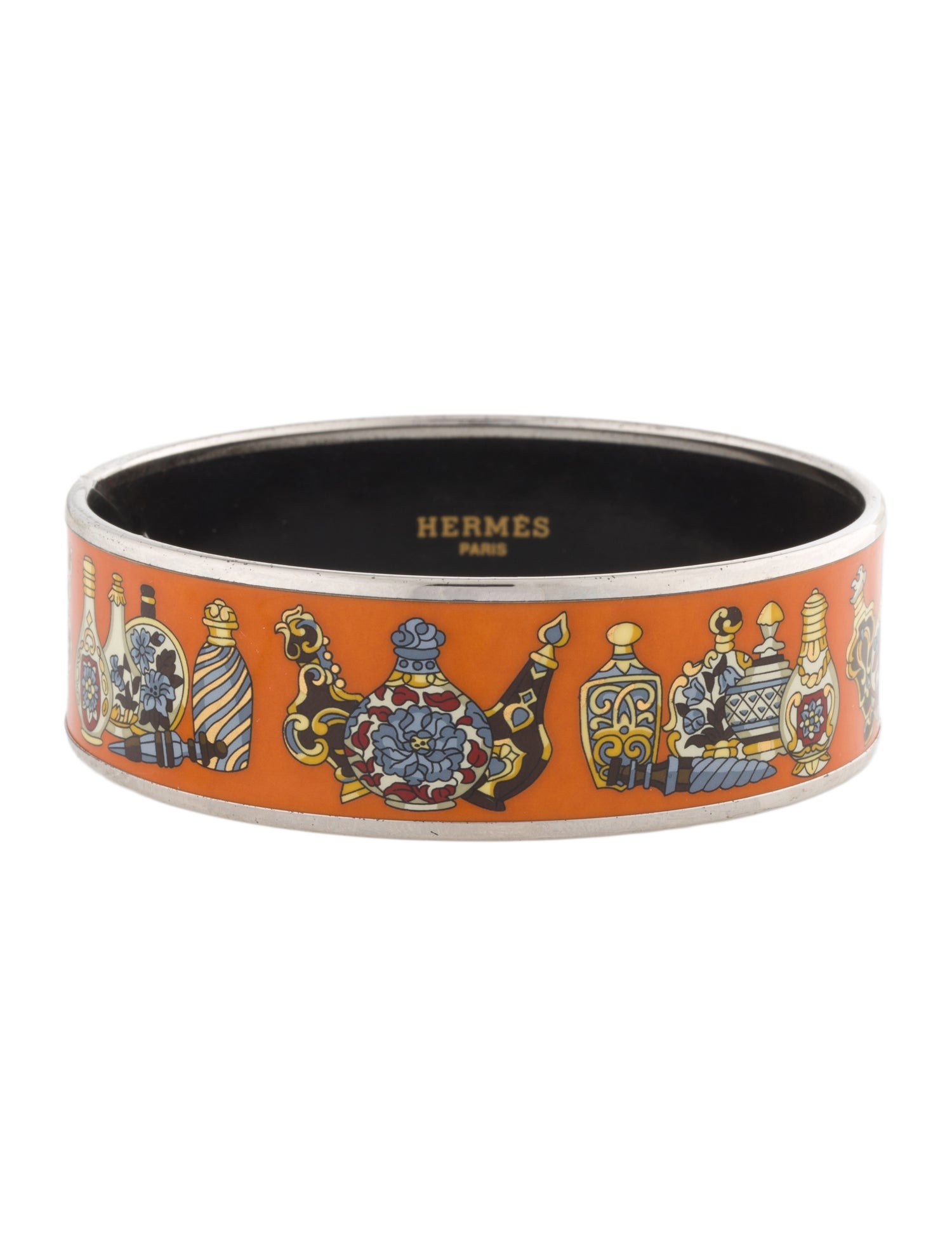 Hermès Wide Enamel Bangle Bracelet