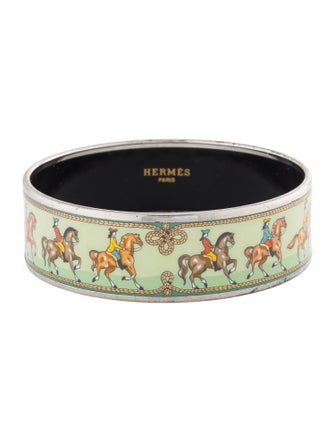 Hermès Wide Enamel Bangle Bracelet