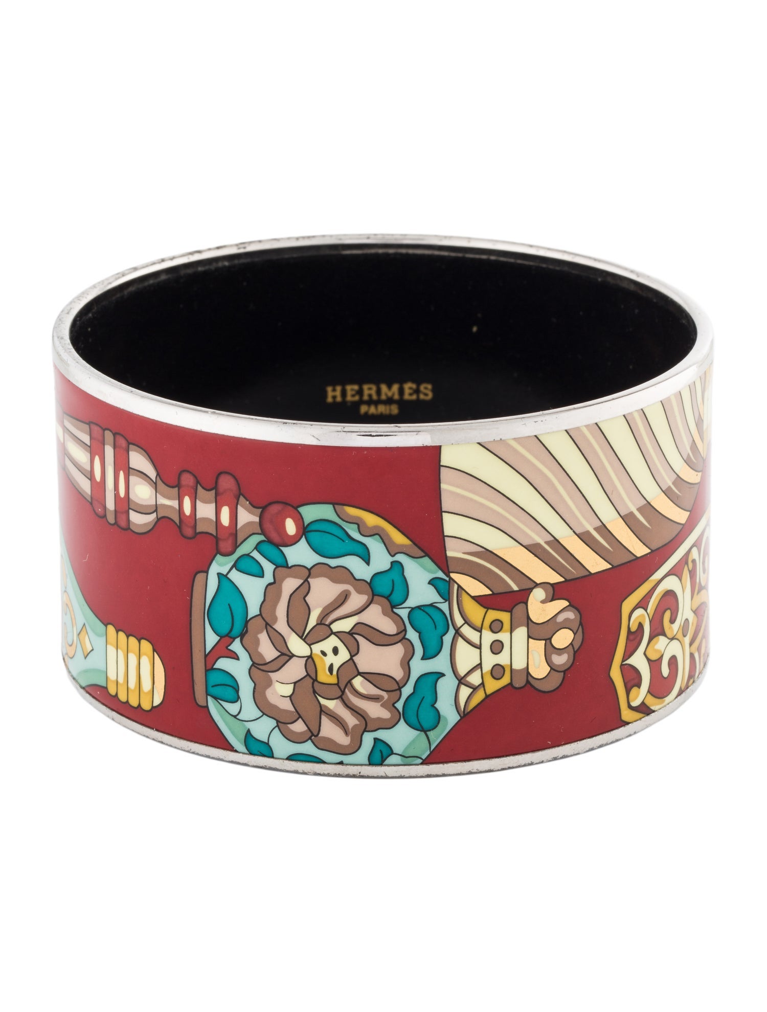 Hermès Extra Wide Enamel Bangle Bracelet