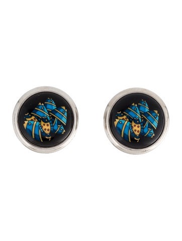 Hermès Clip-On Vintage Enamel Earrings