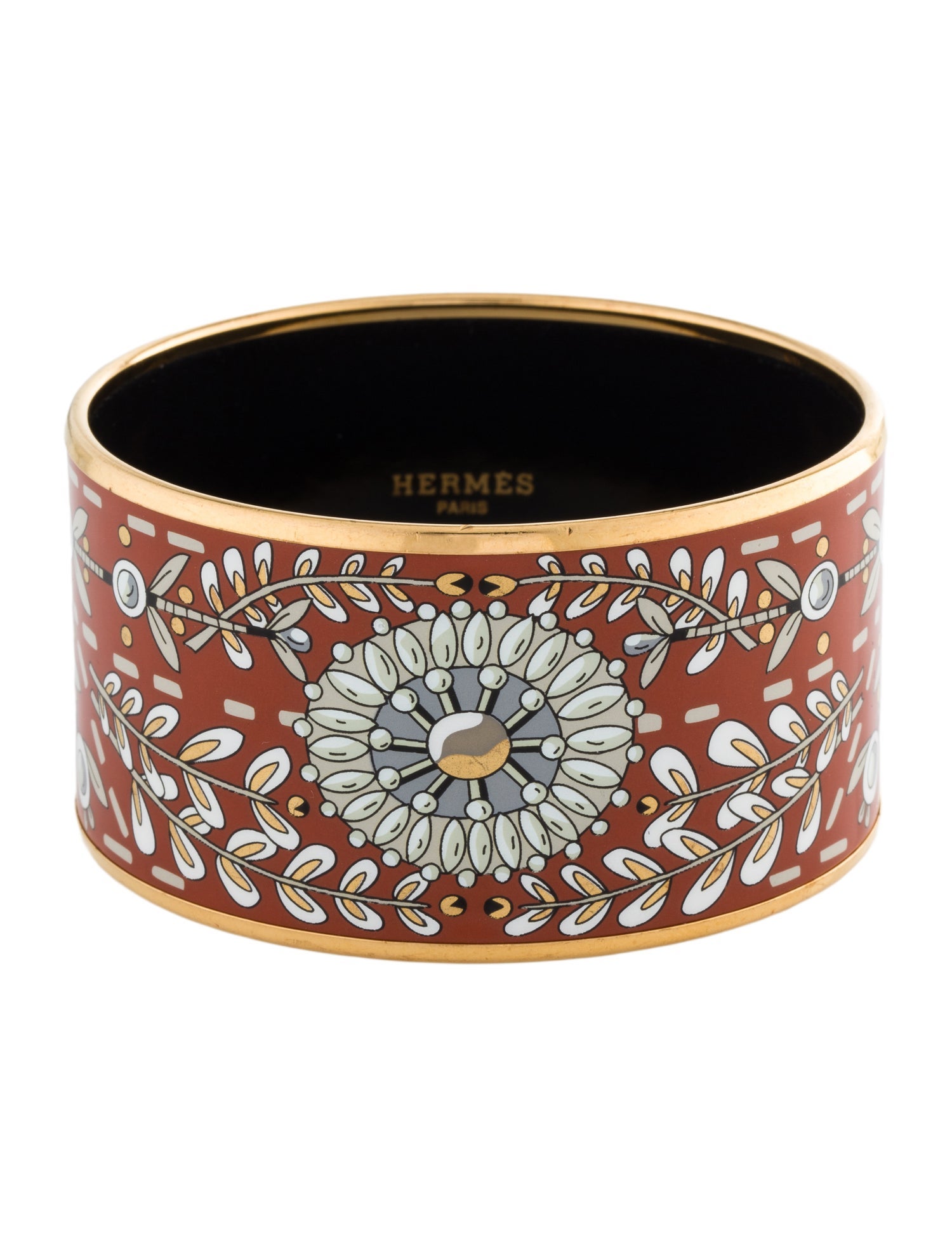 Hermès Extra Wide Enamel Bangle Bracelet
