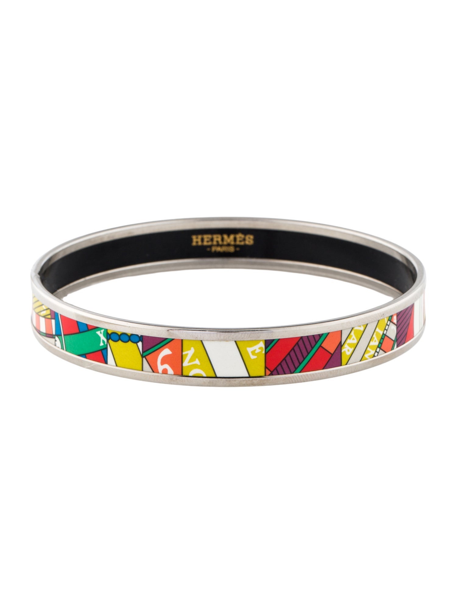 Hermès Enamel Narrow Bangle Bracelet