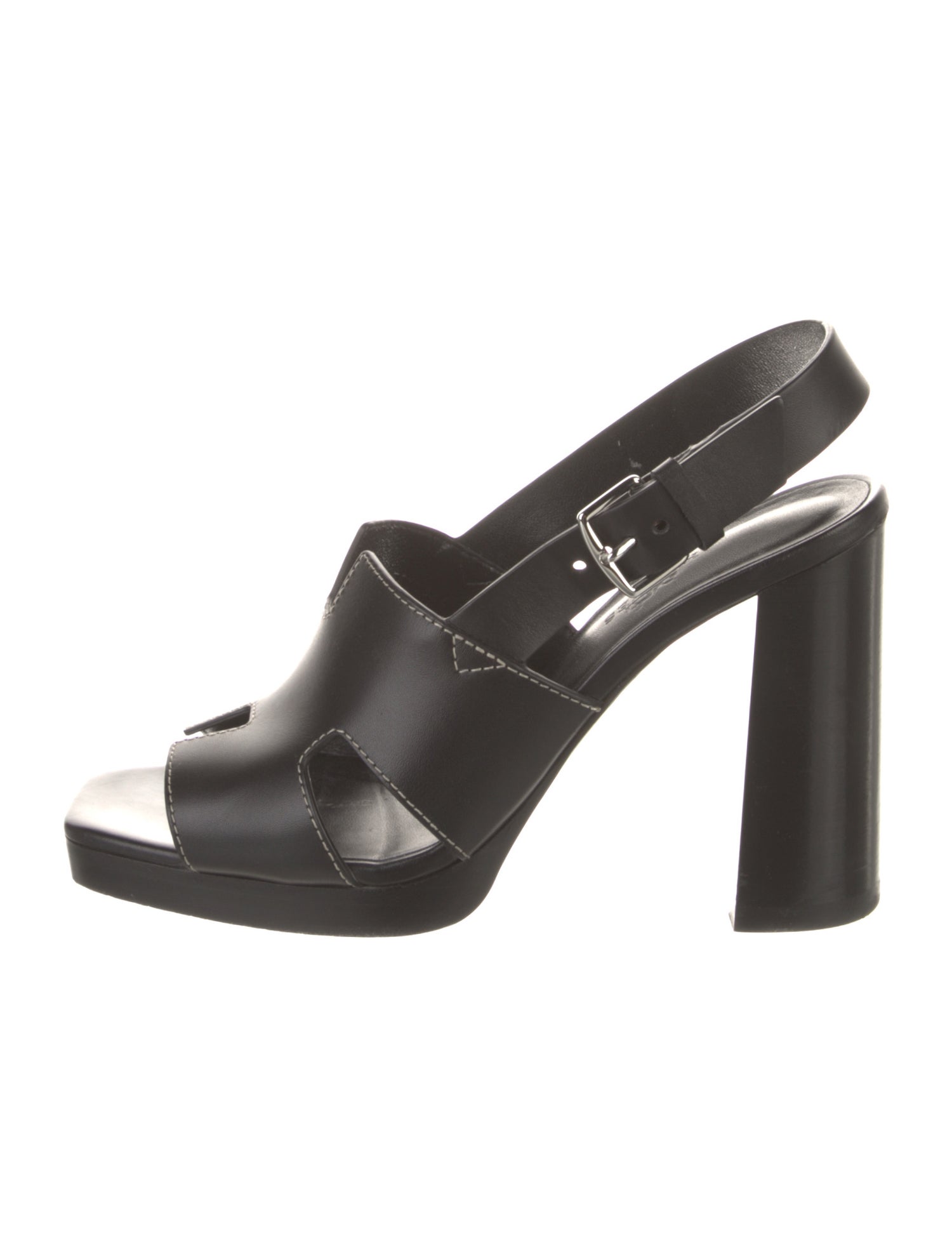 Hermès Elbe 60 Leather Slingback Sandals - Brown Sandals