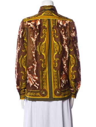 Hermès Wool Printed Button-Up Top
