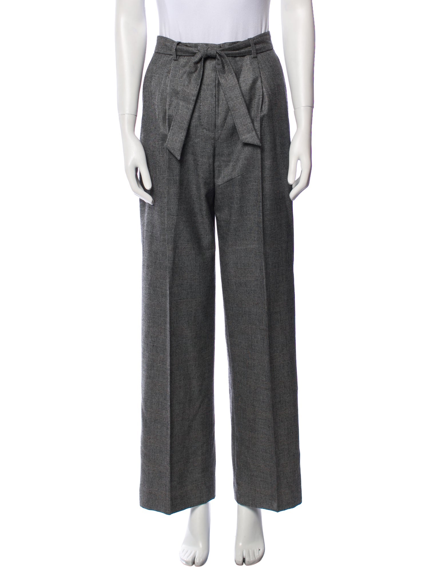 Magda Butrym Wool Wide Leg Pants - Grey, 10.5