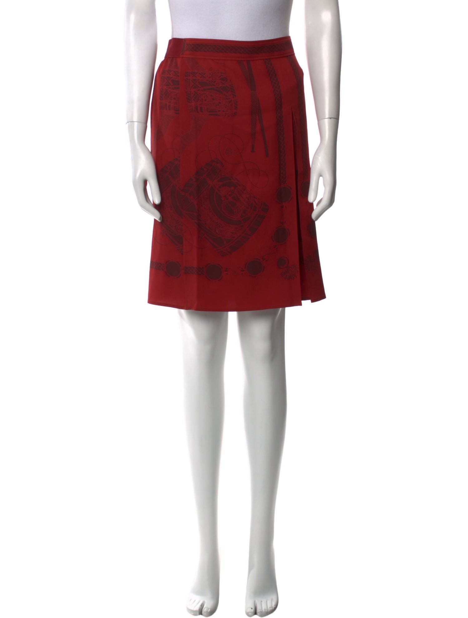 Hermès Silk Knee-Length Skirt