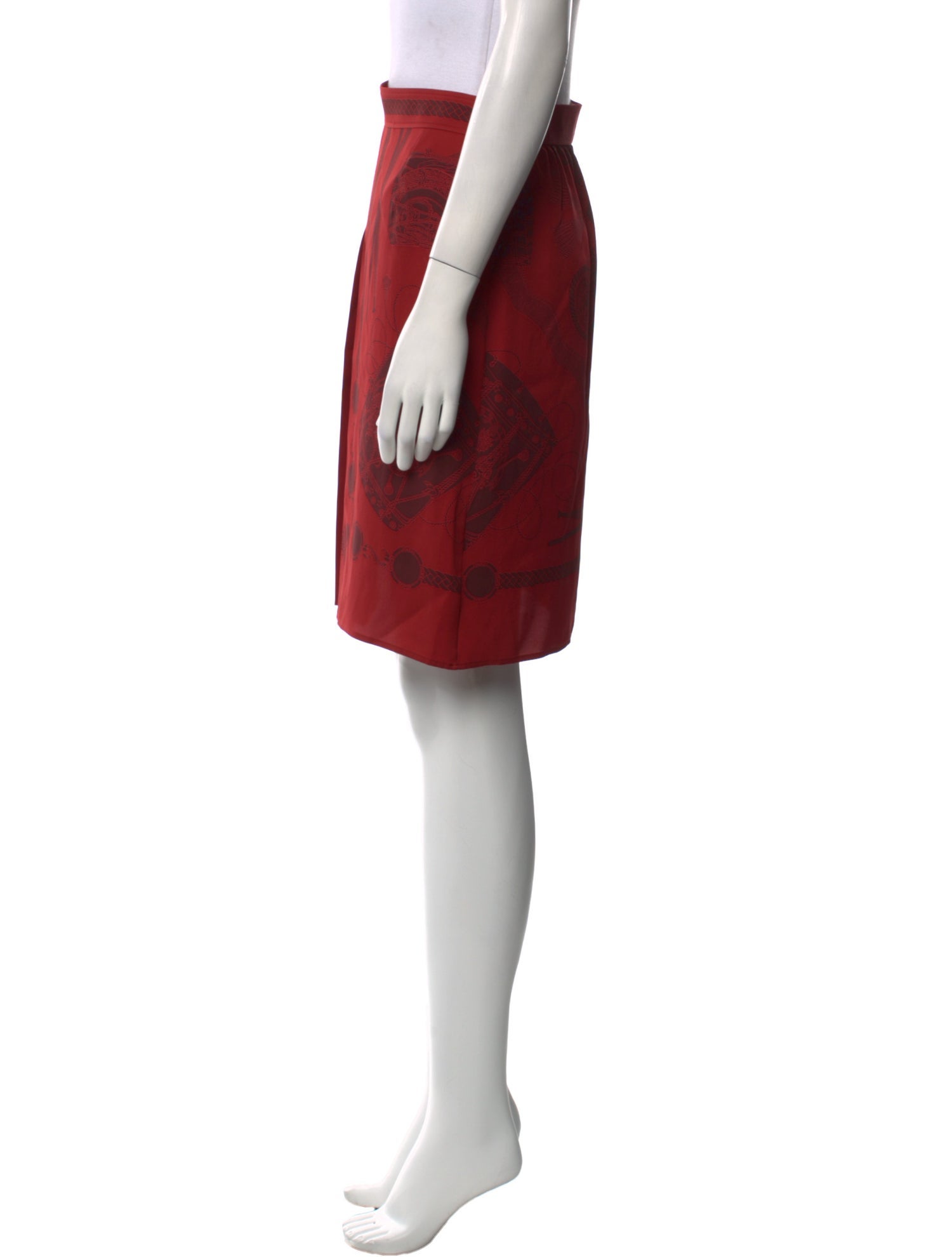 Hermès Silk Knee-Length Skirt