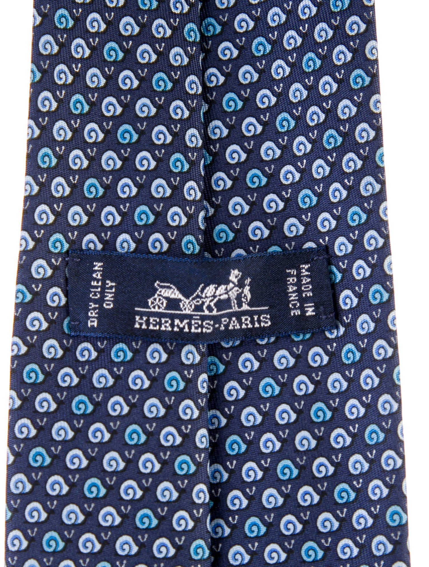 Hermès Silk Snail Animal Pattern Print Tie