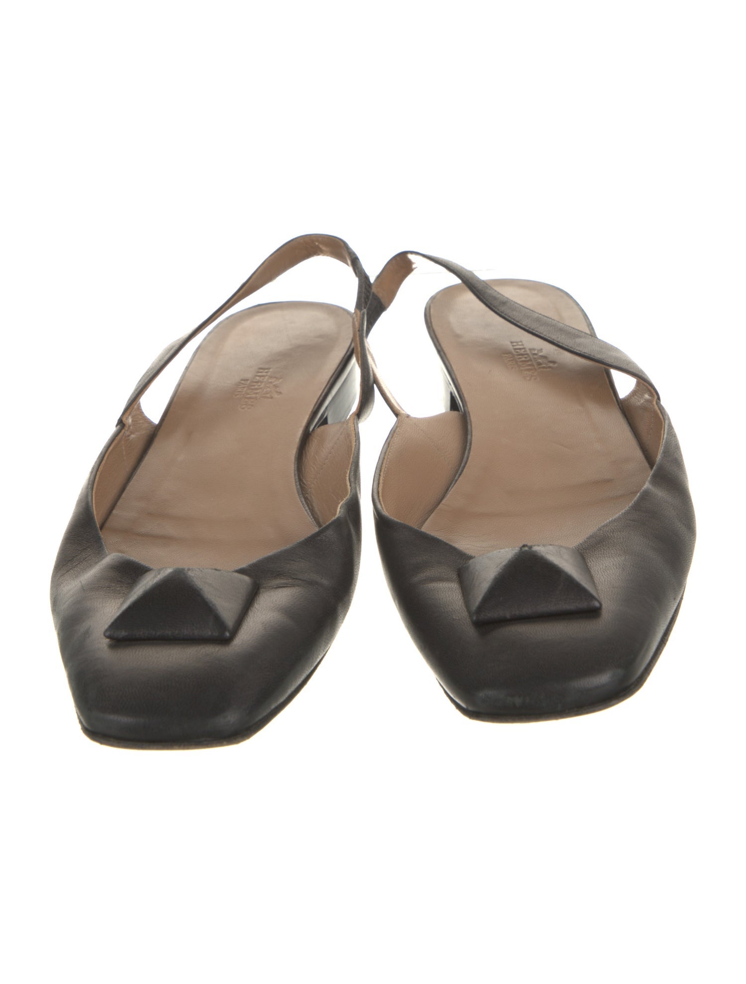 Hermès Vintage Leather Slingback Flats