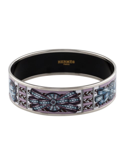 Hermès Wide Enamel Bangle Bracelet