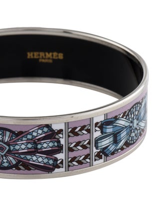 Hermès Wide Enamel Bangle Bracelet