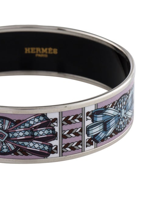 Hermès Wide Enamel Bangle Bracelet