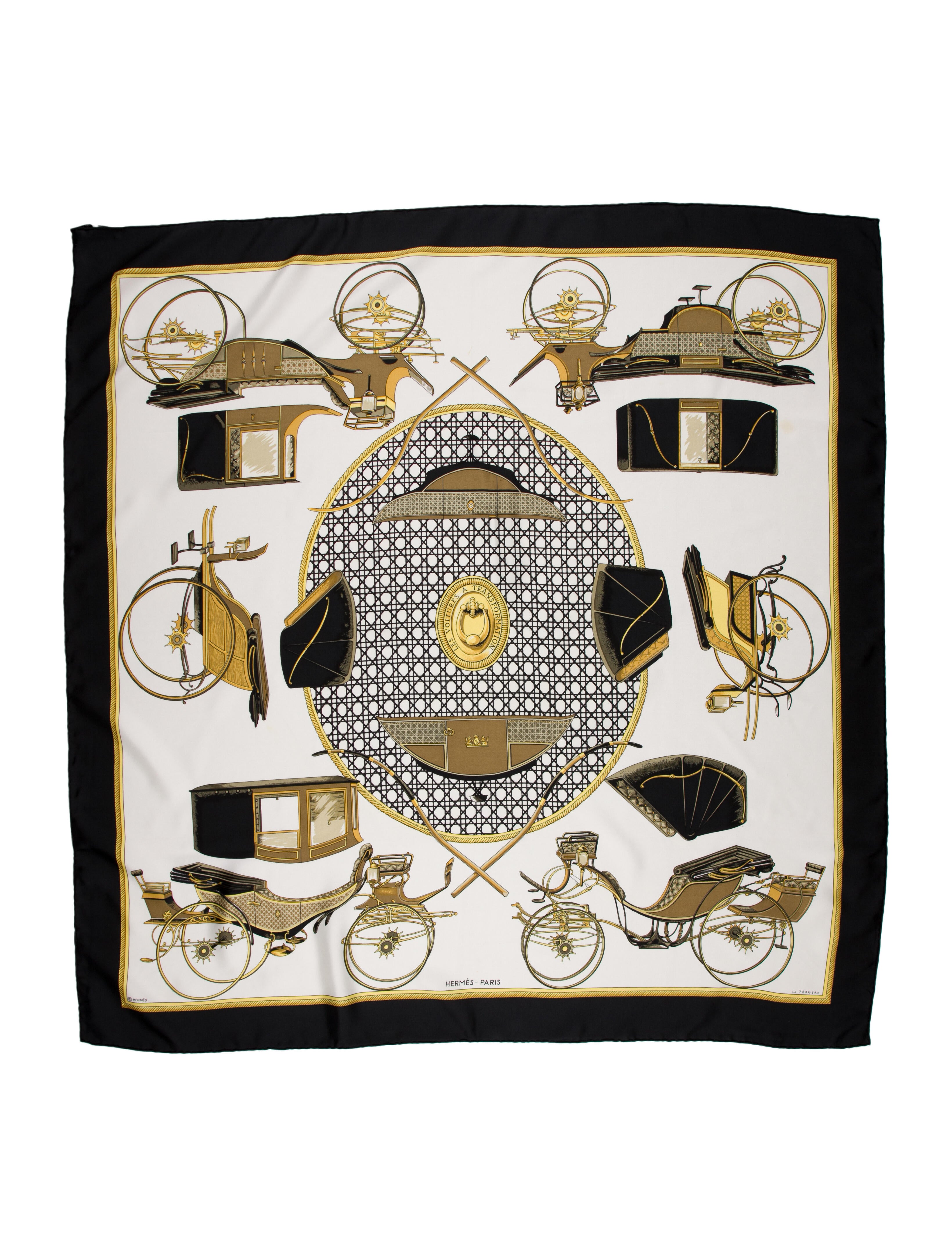 Hermès Les Voitures a Transformation Silk Scarf